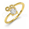 Anillo Multi Piedra 01.310.0003 Oro Laminado, Diseño de Infinito, con Zirconia Cubica Blanca, Pulido, Tono Dorado (Talla Unica)