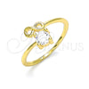 Anillo Multi Piedra 01.310.0003 Oro Laminado, Diseño de Infinito, con Blanca Zirconia Cubica, Pulido, Tono Dorado (One size fits all)