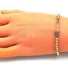 Pulsera Elegante 03.313.0040.07 Oro Laminado, Diseño de Paperclip y Bead Expandible, con Multicolor Micro Pave, Pulido, Tono Dorado (04 MM Thickness, 7 Inches Length)