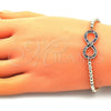 Pulsera Elegante 03.156.0024.1.07 Oro Laminado, Diseño de Infinito y Bead Expandible, con Multicolor Micro Pave, Pulido, Tono Dorado (04 MM Thickness, 7 Inches Length)