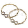 Pulsera Elegante 03.156.0024.1.07 Oro Laminado, Diseño de Infinito y Bead Expandible, con Multicolor Micro Pave, Pulido, Tono Dorado (04 MM Thickness, 7 Inches Length)