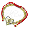 Pulsera Bolo Ajustable 03.381.0037.1.11 Oro Laminado, Diseño de Mama y Niñita Pequeña, con Multicolor Micro Pave, Pulido, Tono Dorado (04 MM Thickness, 11 Inches Length)