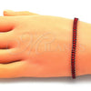Pulsera Tennis 03.130.0008.1.07 Oro Laminado, Diseño de Baguette, con Granate Zirconia Cubica, Pulido, Tono Dorado (05 MM Thickness, 7 Inches Length)