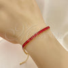 Pulsera Tennis 03.130.0008.1.07 Oro Laminado, Diseño de Baguette, con Granate Zirconia Cubica, Pulido, Tono Dorado (05 MM Thickness, 7 Inches Length)