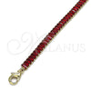 Pulsera Tennis 03.130.0008.1.07 Oro Laminado, Diseño de Baguette, con Granate Zirconia Cubica, Pulido, Tono Dorado (05 MM Thickness, 7 Inches Length)