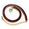 Pulsera Tennis 03.130.0008.1.07 Oro Laminado, Diseño de Baguette, con Granate Zirconia Cubica, Pulido, Tono Dorado (05 MM Thickness, 7 Inches Length)