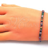 Pulsera Tennis 03.130.0008.4.07 Oro Laminado, Diseño de Baguette, con Multicolor Zirconia Cubica, Pulido, Tono Dorado (05 MM Thickness, 7 Inches Length)