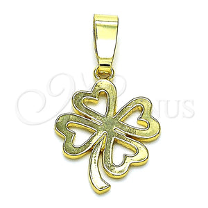 Dije Elegante 5.179.036.1 Oro Laminado, Diseño de Trébol de Cuatro Hojas, Pulido, Tono Dorado