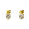 Arete Dormilona 02.213.0358 Oro Laminado, con Rosado Zirconia Cubica, Pulido, Tono Dorado