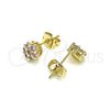 Arete Dormilona 02.213.0358 Oro Laminado, con Rosado Zirconia Cubica, Pulido, Tono Dorado