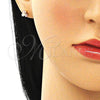 Arete Dormilona 02.213.0359 Oro Laminado, con Rosado Zirconia Cubica, Pulido, Tono Dorado