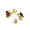 Arete Dormilona 02.213.0360.1 Oro Laminado, Diseño de Corazón, con Granate Zirconia Cubica, Pulido, Tono Dorado