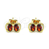 Arete Dormilona 02.213.0361.1 Oro Laminado, Diseño de Arco, con Granate Zirconia Cubica, Pulido, Tono Dorado