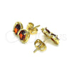 Arete Dormilona 02.213.0361.1 Oro Laminado, Diseño de Arco, con Granate Zirconia Cubica, Pulido, Tono Dorado