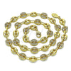 Gargantilla Elegante 04.63.1407.20 Oro Laminado, Diseño de Puff Mariner, con Micro Pave Blanca, Pulido, Tono Dorado (Grosor 08 MM, 20 Pulgadas de Largo)