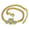 Pulsera Elegante 03.368.0070.08 Oro Laminado, Diseño de Niñita Pequeña y Corazón, con Blanca Micro Pave, Pulido, Tono Dorado (04 MM Thickness, 8 Inches Length)