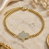 Pulsera Elegante 03.368.0089.08 Oro Laminado, Diseño de Mano de Dios y Judaica, con Micro Pave Blanca, Pulido, Tono Dorado (Grosor 04 MM, 8 Pulgadas de Largo)
