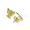Arete Dormilona 02.156.0643 Oro Laminado, Diseño de Angel, con Blanca Micro Pave, Pulido, Tono Dorado