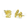 Arete Dormilona 02.156.0643 Oro Laminado, Diseño de Angel, con Blanca Micro Pave, Pulido, Tono Dorado