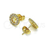 Arete Dormilona 02.156.0646 Oro Laminado, con Blanca Micro Pave, Pulido, Tono Dorado
