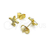 Arete Dormilona 02.156.0650 Oro Laminado, con Blanca Micro Pave, Pulido, Tono Dorado
