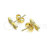 Arete Dormilona 02.156.0651 Oro Laminado, con Blanca Micro Pave, Pulido, Tono Dorado