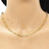 Gargantilla Basica 04.63.1394.16 Oro Laminado, Diseño de Paperclip, Pulido, Tono Dorado (Thickness, 16 Inches Length)