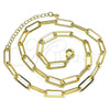 Gargantilla Basica 04.63.1394.16 Oro Laminado, Diseño de Paperclip, Pulido, Tono Dorado (Grosor 05.2 MM, 16 Pulgadas de Largo)