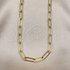 Gargantilla Basica 04.63.1394.16 Oro Laminado, Diseño de Paperclip, Pulido, Tono Dorado (Thickness, 16 Inches Length)