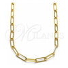 Gargantilla Basica 04.63.1394.16 Oro Laminado, Diseño de Paperclip, Pulido, Tono Dorado (Grosor 05.2 MM, 16 Pulgadas de Largo)