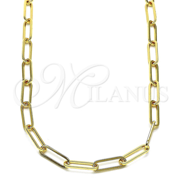 Gargantilla Basica 04.63.1394.16 Oro Laminado, Diseño de Paperclip, Pulido, Tono Dorado (Thickness, 16 Inches Length)