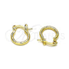 Argolla Pequeña 02.96.0080.12 Oro Laminado, Diamantado, Tono Dorado