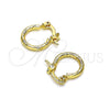 Argolla Pequeña 02.96.0080.12 Oro Laminado, Diamantado, Tono Dorado