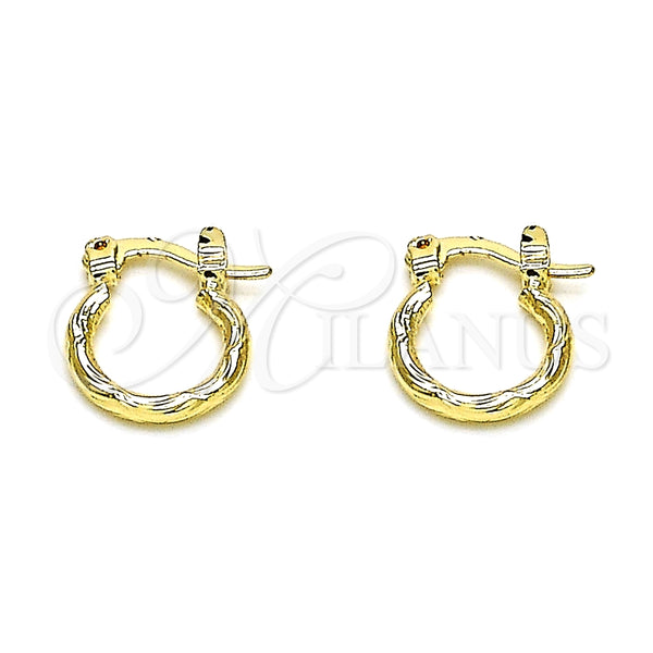 Argolla Pequeña 02.96.0080.12 Oro Laminado, Diamantado, Tono Dorado