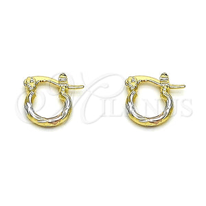 Argolla Pequeña 02.96.0080.2.10 Oro Laminado, Diamantado, Tres Tonos