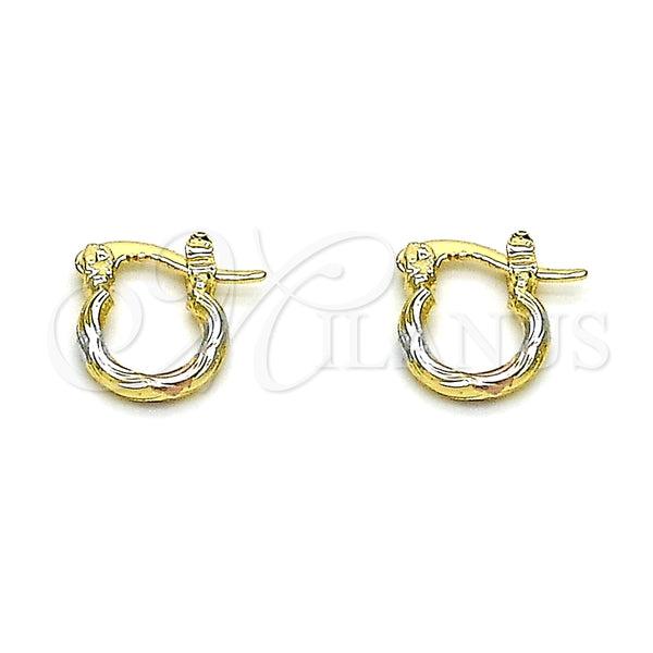 Argolla Pequeña 02.96.0080.2.10 Oro Laminado, Diamantado, Tres Tonos
