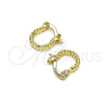 Argolla Pequeña 02.96.0083.10 Oro Laminado, Diamantado, Tono Dorado