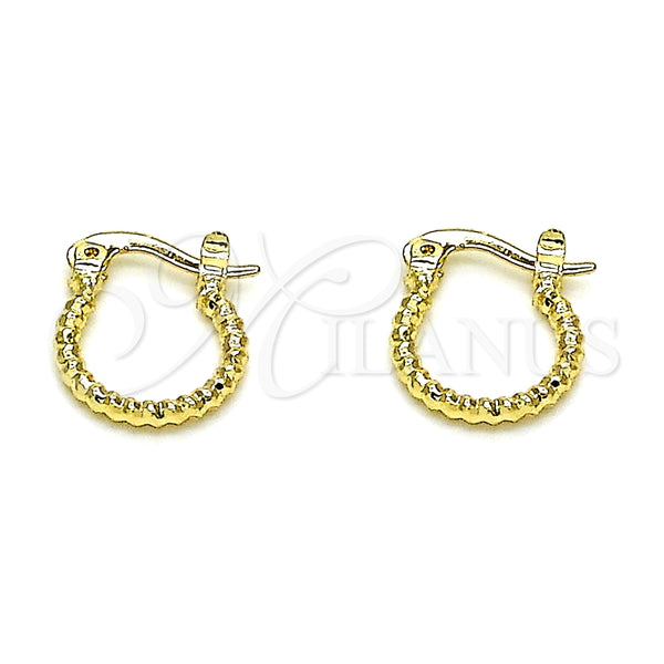 Argolla Pequeña 02.96.0083.12 Oro Laminado, Diamantado, Tono Dorado