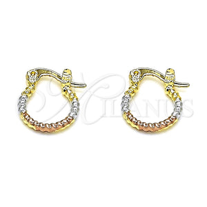 Argolla Pequeña 02.96.0083.2.12 Oro Laminado, Diamantado, Tres Tonos