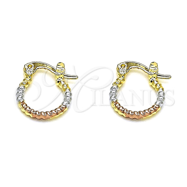 Argolla Pequeña 02.96.0083.2.12 Oro Laminado, Diamantado, Tres Tonos