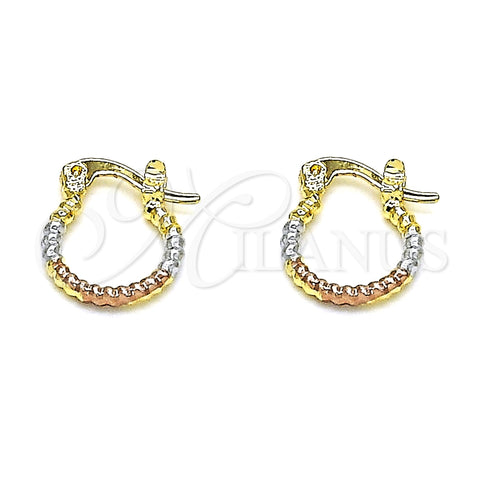 Argolla Pequeña 02.96.0083.2.12 Oro Laminado, Diamantado, Tres Tonos