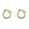 Argolla Pequeña 02.96.0083.2.12 Oro Laminado, Diamantado, Tres Tonos