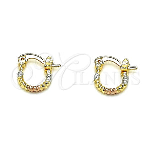 Argolla Pequeña 02.96.0083.2.10 Oro Laminado, Diamantado, Tres Tonos