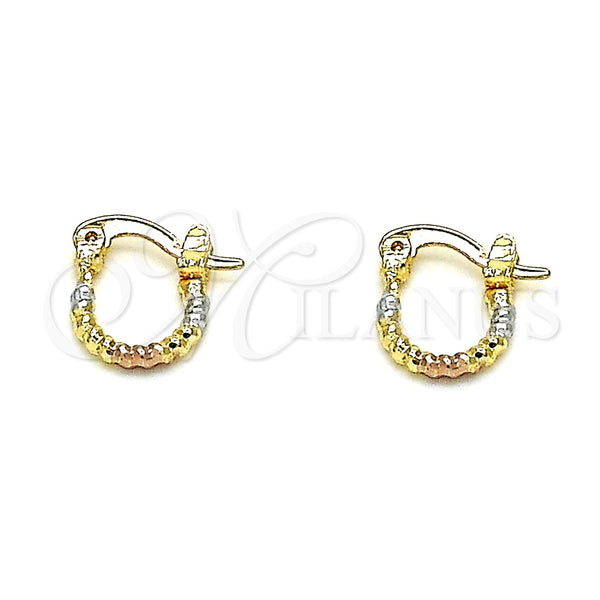 Argolla Pequeña 02.96.0083.2.10 Oro Laminado, Diamantado, Tres Tonos