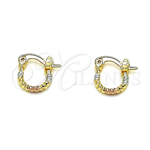 Argolla Pequeña 02.96.0083.2.10 Oro Laminado, Diamantado, Tres Tonos