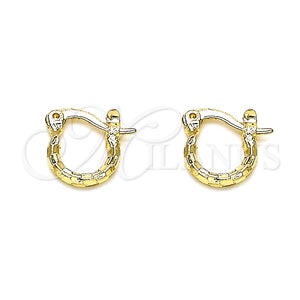 Argolla Pequeña 02.96.0087.10 Oro Laminado, Diamantado, Tono Dorado