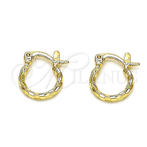 Argolla Pequeña 02.96.0087.12 Oro Laminado, Diamantado, Tono Dorado