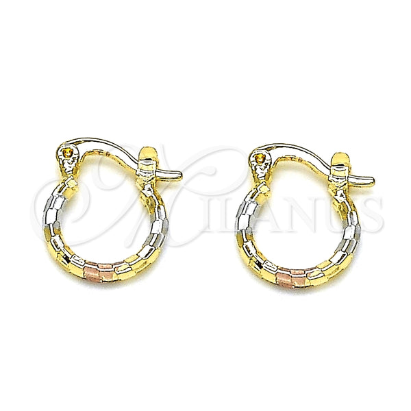 Argolla Pequeña 02.96.0087.2.12 Oro Laminado, Diamantado, Tres Tonos