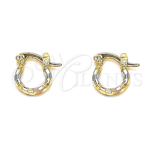 Argolla Pequeña 02.96.0087.2.10 Oro Laminado, Diamantado, Tres Tonos