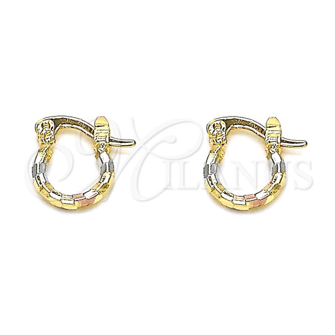 Argolla Pequeña 02.96.0087.2.10 Oro Laminado, Diamantado, Tres Tonos